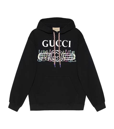 Mens Gucci black Logo Hoodie | Harrods UK