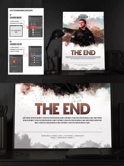 The End Movie Poster / Flyer Template PSD - A4 #unlimiteddownloads | The end movie, Poster ...