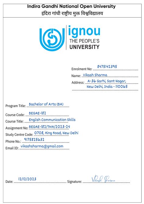 ignou assignment programme guide