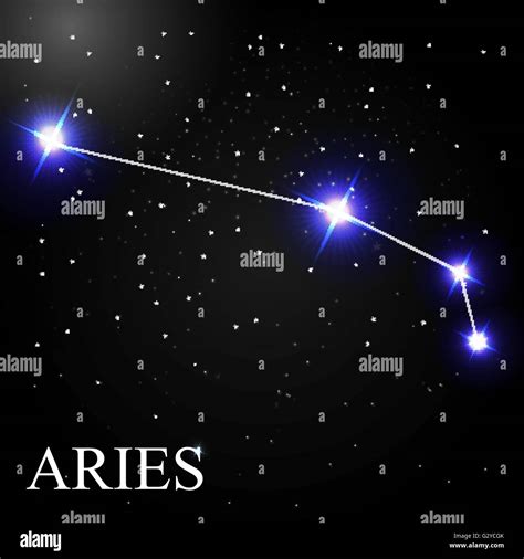 Aries Zodiac Sign with Beautiful Bright Stars on the Background Stock Vector Image & Art - Alamy