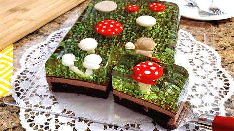 Forest Floor Mushroom Cake - Gelatin Art - YouTube