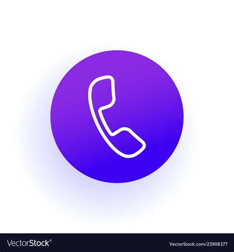 Phone icon handset in a circle purple gradient Vector Image