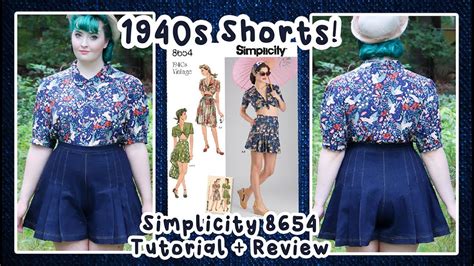 the PERFECT 1940s shorts? | Simplicity 8654 Reproduction Pattern Review & Tutorial - YouTube