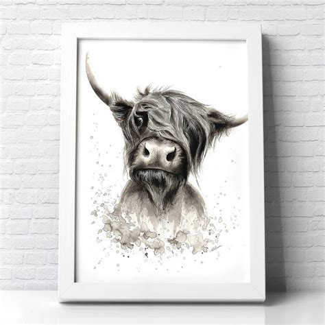 Highland Cow Print Highland Cow Art Highland Cow Painting - Etsy