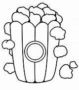 Popcorn Box Coloring Page Sketch sketch template