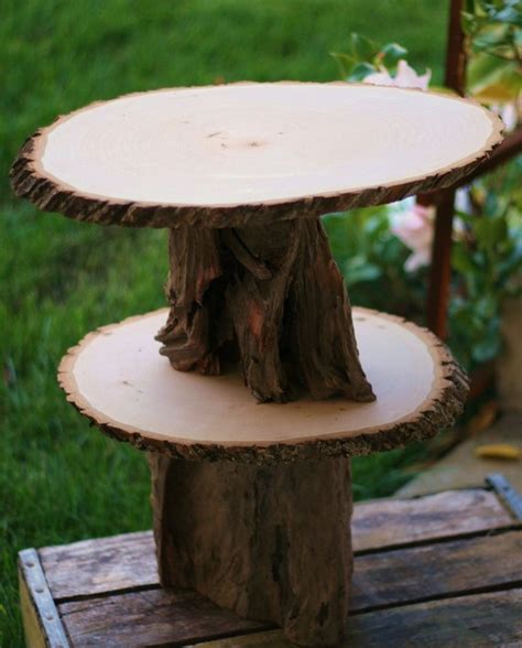 Tree Cake Stand. Lipper International 1030 Acacia Tree Bark Footed ...