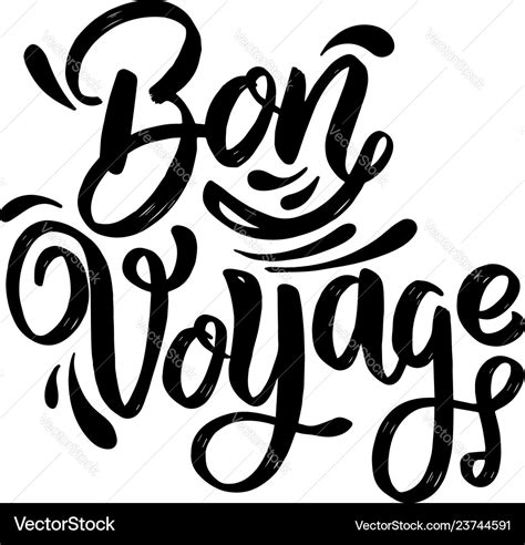 Bon voyage lettering phrase on white background Vector Image