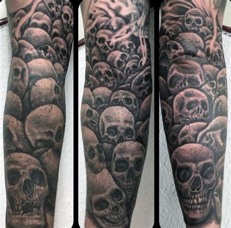 50 Skull Sleeve Tattoos For Men Masculine Design Ideas - Genfik Gallery