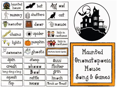 Haunted Onomatopoeia House: Song and Games For Halloween - Classroom Freebies