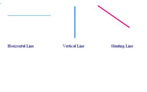 what are the difference between horizontal line, vertical line, s ...