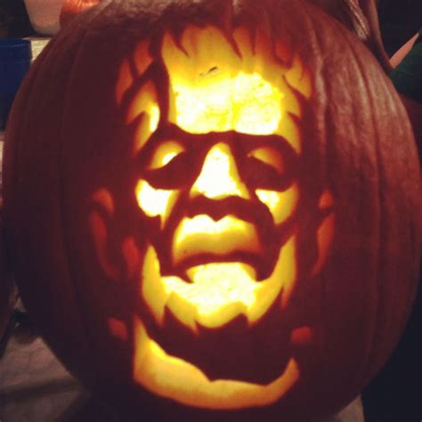 My Boris-Karloff-as-Frankenstein pumpkin carving! | Pumpkin carving, Pumpkin crafts ...