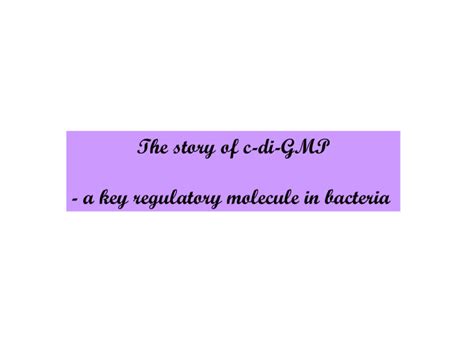 c-di-GMP signaling in bacteria