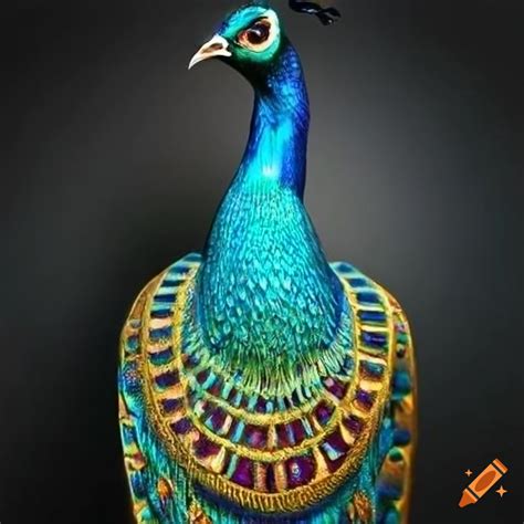 Full body image of peacock, high definition illustration on Craiyon