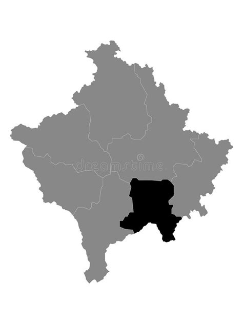 District of Ferizaj Republic of Kosovo and Metohija, Districts of Kosovo, Republic of Serbia Map ...