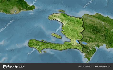 Haiti Area Satellite Map Stereographic Projection Raw Composition ...