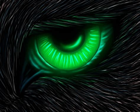 Black Wolf With Green Eyes Wallpaper