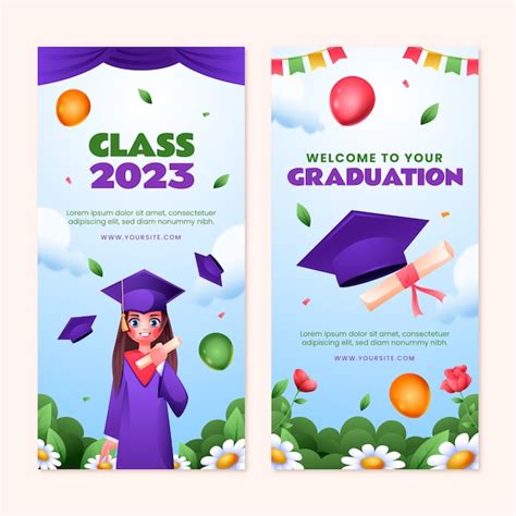 Free Vector | Vertical banner template for graduation celebration