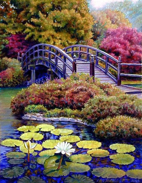 Paintings of bridges | Bridge Painting by John Lautermilch - Japanese ...