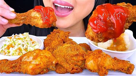 ASMR KFC FRIED CHICKEN MUKBANG (Crunch Eating Sounds) Eating Show | ASMR Phan - YouTube | Fried ...