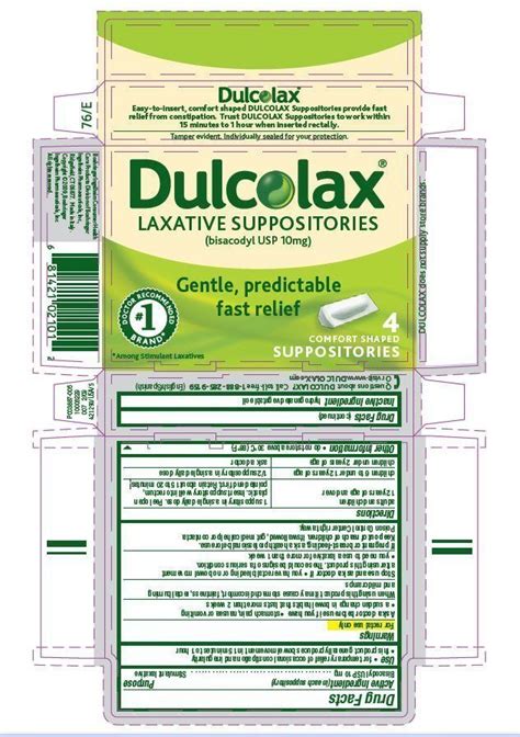 Dulcolax Suppository - FDA prescribing information, side effects and uses