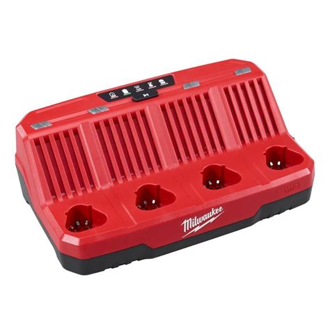 Milwaukee M12 12- volt Lithium-Ion 4-Port Sequential Battery Charger 48 ...