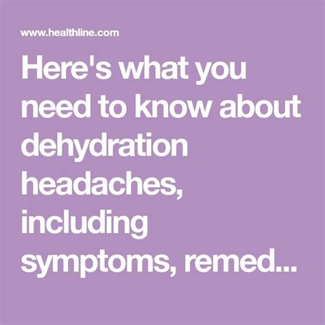 Dehydration Headache: Symptoms, Remedies, and Prevention | Headache, Dehydration symptoms ...