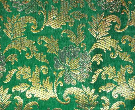 One yard of Indian silk brocade fabric in teal green and gold | Etsy | Brocade fabric, Silk ...