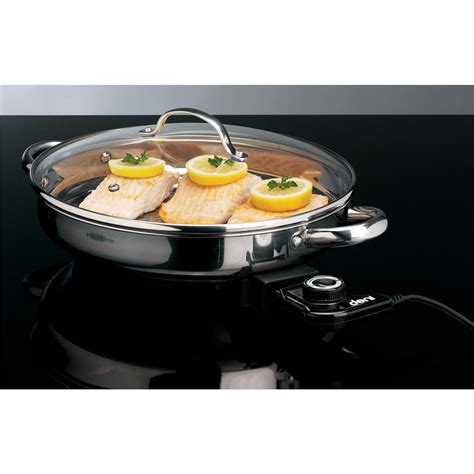 12" Deni® Stainless Steel Electric Skillet, Round - 226167, Kitchen ...