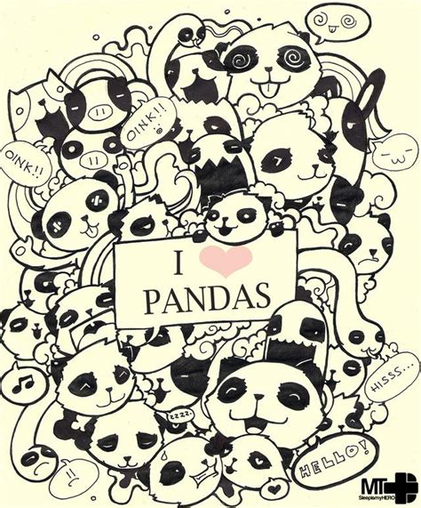 Panda art, Panda love, Doodles