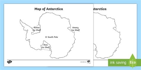 Map Of Antarctica Outline - Geography - Twinkl NZ