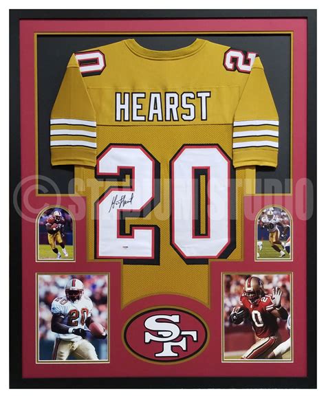 Garrison Hearst Autographed Framed 49ers Gold Jersey - The Stadium Studio