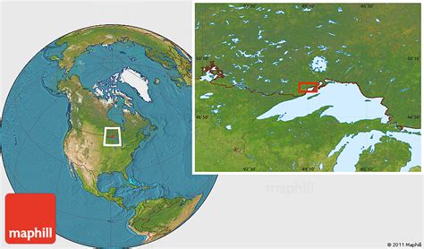 Satellite Location Map of Thunder Bay