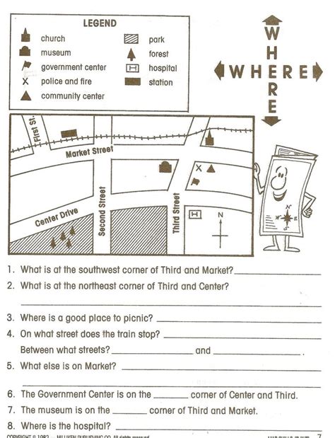 Map Worksheet For Kindergarten | Map skills worksheets, Social studies worksheets, Map skills