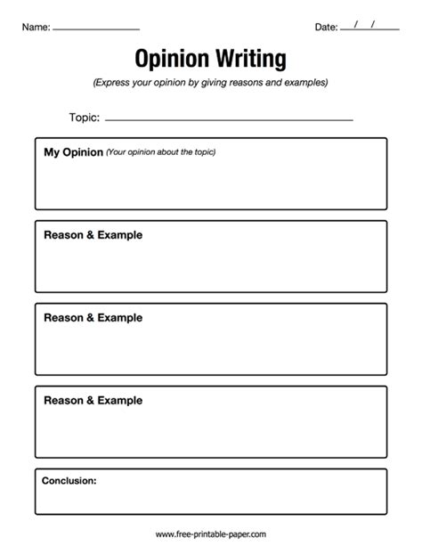 Graphic Organizer For Opinion Writing – Free-printable-paper.com