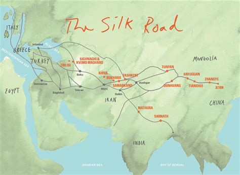 Silk Road Route Map - Ailina Laurette