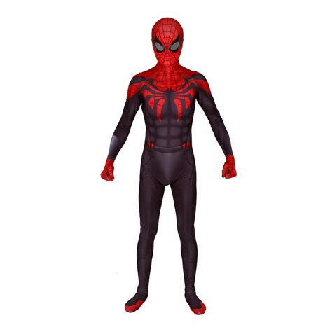 Kids Superior Spider-Man Black and Red cosplay costume Detached mask