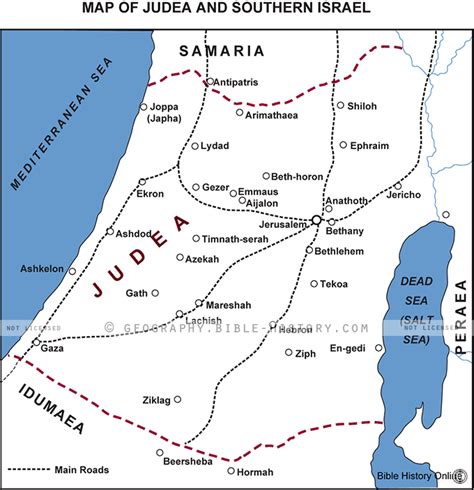 Map of Judea and Southern Israel - Bible History