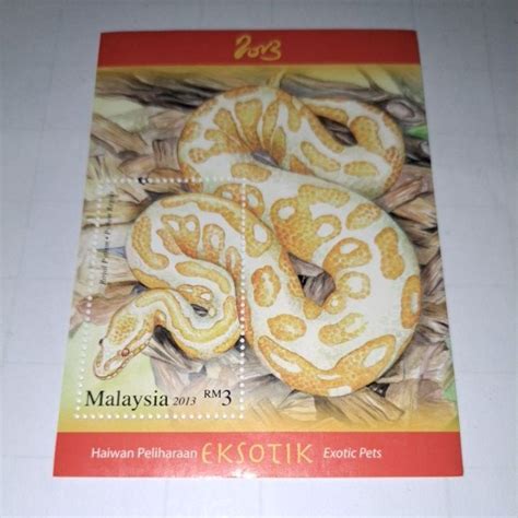 2013 Malaysia Stamp Haiwan Peliharaan Eksotik Exotic Pets Snake Miniature Sheet MS 100% New (FV ...