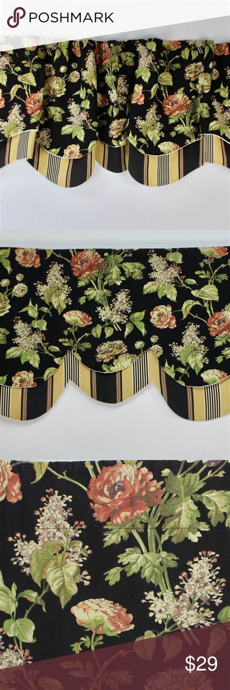 Waverly Valance Panel Harvard Square Black Green One valence with double layers by Waverly that ...