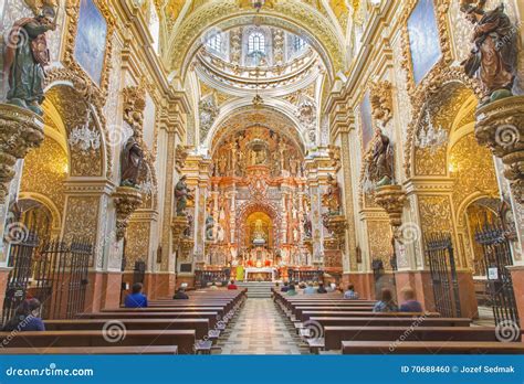 GRANADA, SPAIN: the Baroque Nave of Church Igleisia Nuestra Senora De Las Angustias. Editorial ...