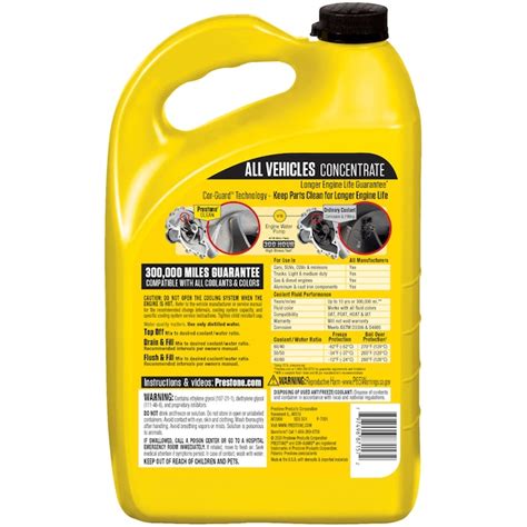 Prestone 1 Gallon Concentrated Antifreeze - Works with All Vehicles ...