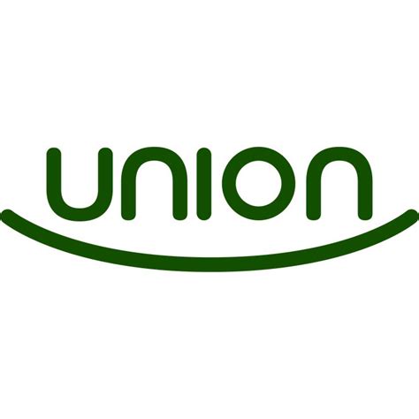 an unon logo is shown on the side of a white background with green ...