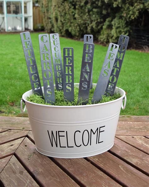 Set of Metal Garden Markers Plant Stakes Herb Markers - Etsy