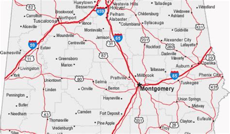 Road Map Of Alabama and Mississippi Map Of Alabama Cities Alabama Road ...