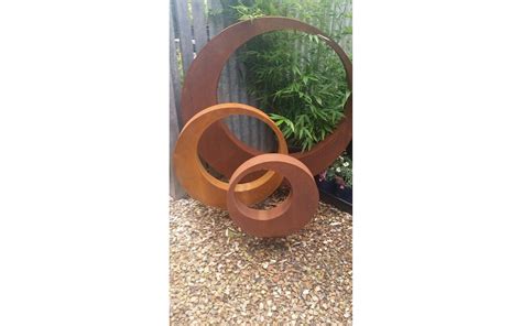 Unique Ring Sculpture Rings Shape Sculpture Abstract Art Modern Stunning Freestanding ...