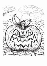 Scary Pumpkin Coloring Sheet sketch template