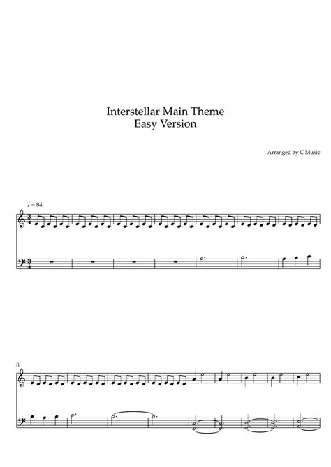 Hans Zimmer - Interstellar Main Theme (Easy Version) Sheets by C Music