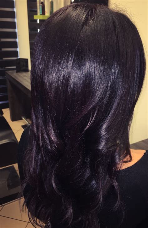 #Woman #Hair #Black #Purple #Color | Hair color plum, Plum hair, Hair styles