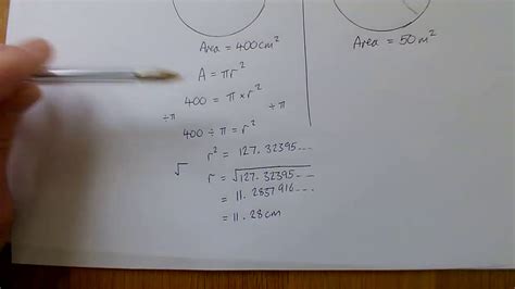 Reverse circle area formula questions - YouTube