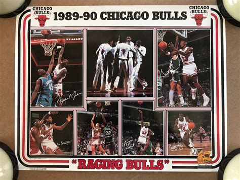 Vintage Original 1990s Chicago Bulls Collage Poster Raging | Etsy